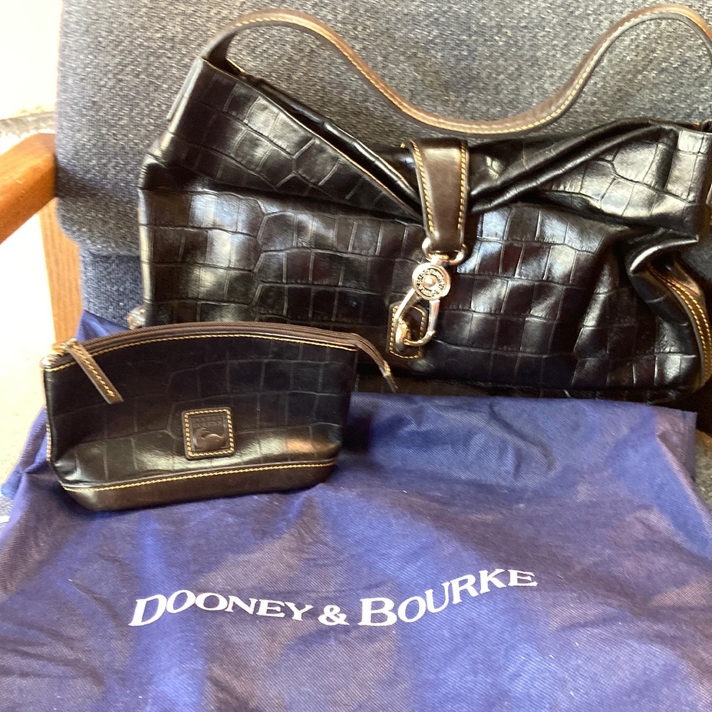 Dooney black and brown shoulder bag